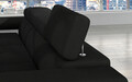 Coltar extensibil stanga 4 locuri ELTAP, Armd-19, Armando, 289x203x85 cm, lemn/poliester, negru/alb