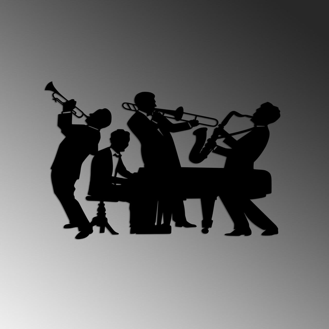 Decoratiune de perete, Musicians, Dimensiune: 50 x 33 cm, Negru — imaginea 4