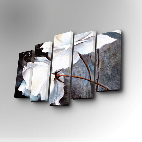 Tablou decorativ, 5PUC-041, PÂNZĂ DIN PIELE ÎNTOARSĂ, Dimensiune: 14 x 50 cm (1 bucată), Multicolor
