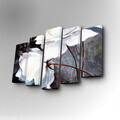 Tablou decorativ, 5PUC-041, PÂNZĂ DIN PIELE ÎNTOARSĂ, Dimensiune: 14 x 50 cm (1 bucată), Multicolor