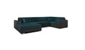 Coltar extensibil stanga 5 locuri ELTAP, Damario, 338x189x78 cm, lemn/poliester, verde inchis/gri inchis