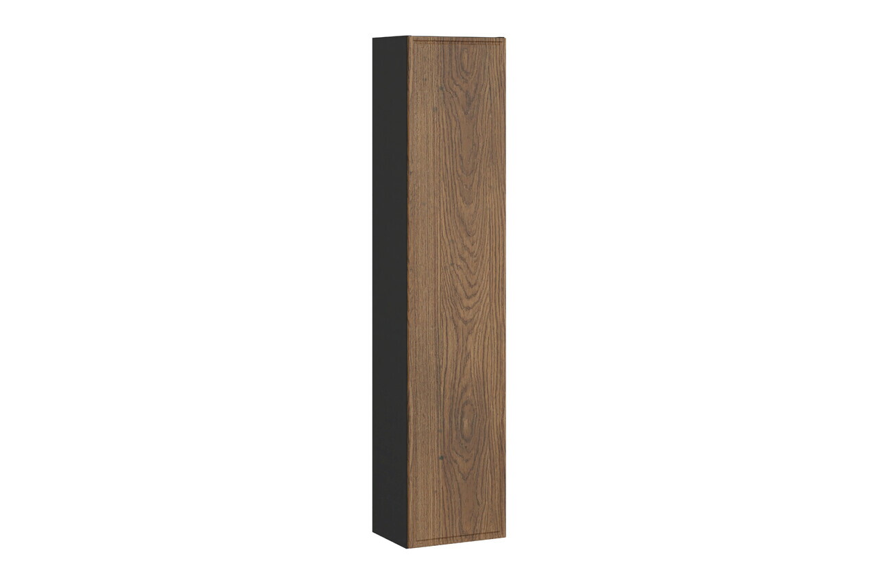 Set mobilier baie Talia Casella 80 cm, dulap inalt si masca cu lavoar, Comad, MDF/PAL, stejar/negru mat - view 4