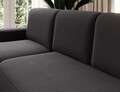 Coltar extensibil stanga 4 locuri ELTAP, Aurumm, 285x180x92 cm, lemn/poliester, gri antracit
