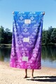 Prosop de plaja, Astacura, Never Give Up 90, 90x150 cm, 70% poliester/30% poliamida, Multicolor