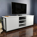 Comoda TV, Retricy, Otis, 140x35.3x50.8 cm, PAL, Alb/Negru