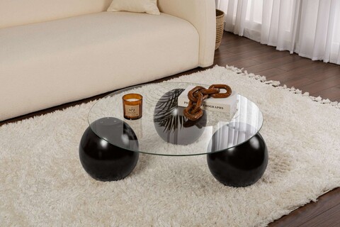 Masuta de cafea, Nordure, Miro, Negru/Transparent
