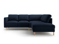 Coltar dreapta 4 locuri, Eden, Micadoni, 267x234x90 cm, catifea, albastru inchis