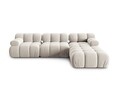 Canapea modulara 4 locuri, Bellis, Micadoni Home, BL, 282x188x63 cm, catifea, bej deschis