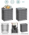 Cos de rufe, Songmics, 48 x 33 x 58 cm, 90 L, otel/policoton, gri/negru
