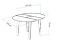 Masa de sufragerie extensibila, Vella, Oliver, 100x75x100 cm, PAL, Stejar / Negru