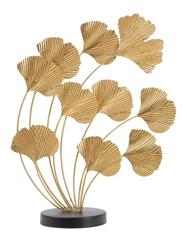Decoratiune wind leaves, mauro ferretti, 35.5x14x43 cm, fier, auriu