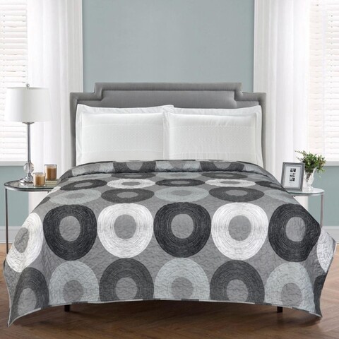 Cuvertura matlasata King size Circle, Heinner, 200×220 cm, microfibra, multicolor 200x220 imagine 2022