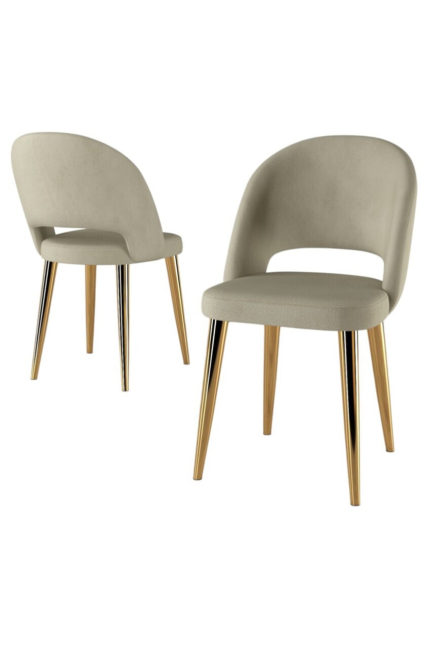 Set scaune 2 piese, Hanah Home, Pane, Crem / Aur — imaginea 2