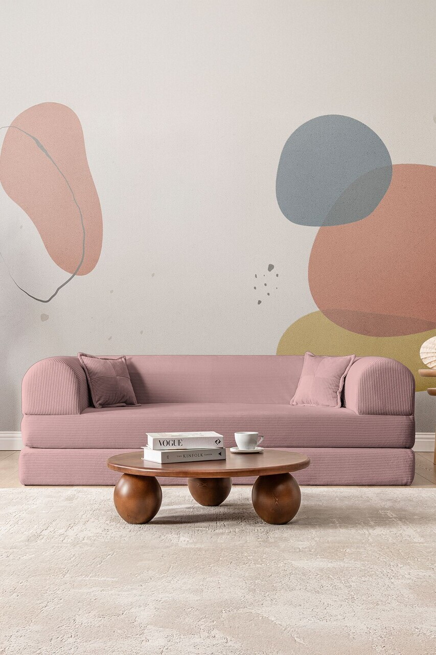 Canapea extensibila 3 locuri, Atelier del Sofa, 118FVL1309, Tesatura plus reiata, Roz - view 2