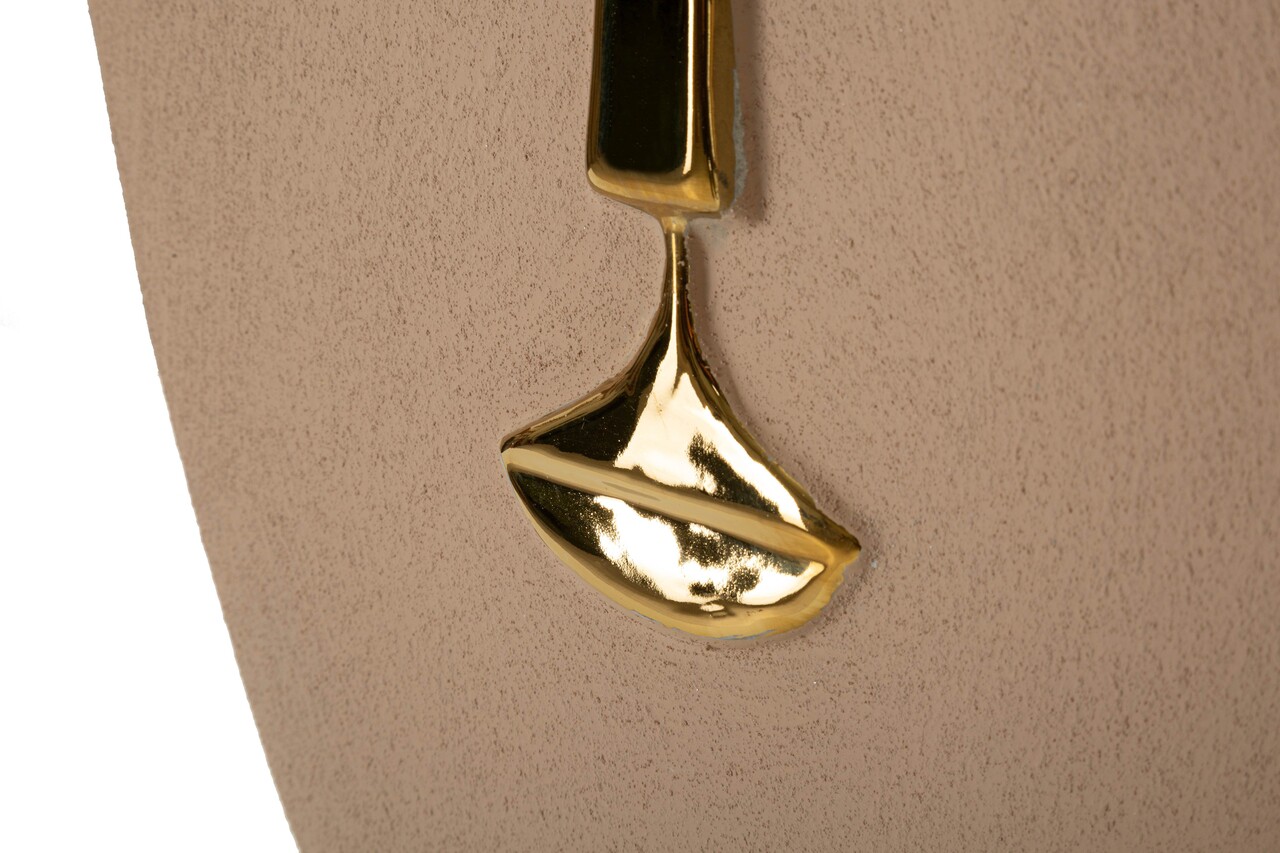 Decoratiune de perete, Mauro Ferretti, Lagos, 25x6.5x39.5 cm, ceramica, maro/auriu - imagine 3