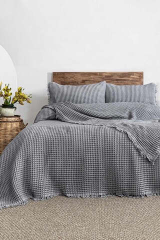Set cuvertura pique dubla, L'essentiel Maison, Norah, Gri