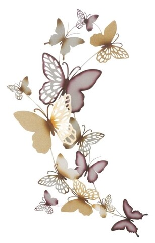 Decoratiune de perete Butterflies Bordeaux, Mauro Ferretti, 59.5×111.5 cm, fier, multicolor Accesorii decorative