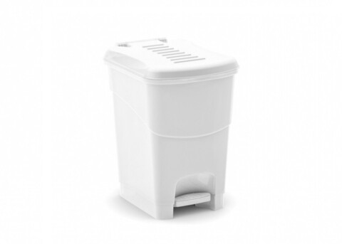 Cos de gunoi Koral S cu pedala, plastic, 5 L, alb
