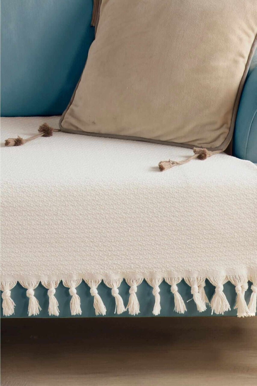 Cuvertura de pat, L'essentiel Maison, 115, Bumbac, Crem — imaginea 2