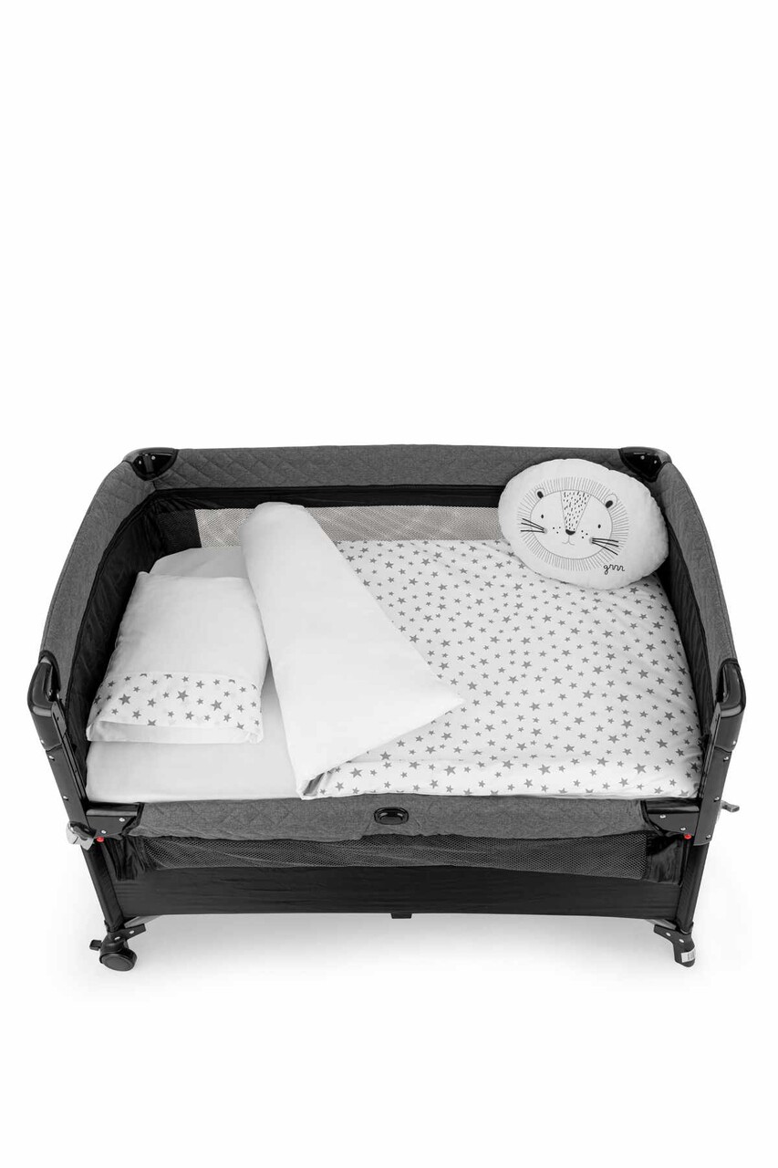 Set de dormit pentru bebelusi cu protectie laterala, Wallxpert, Park, Gri - imagine 4