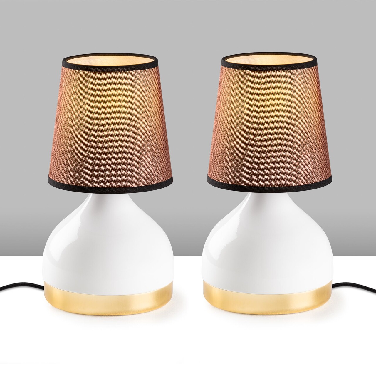 Set de lămpi de masă, Opviq, 892OPV2562, Alb/Maro deschis - imagine 5