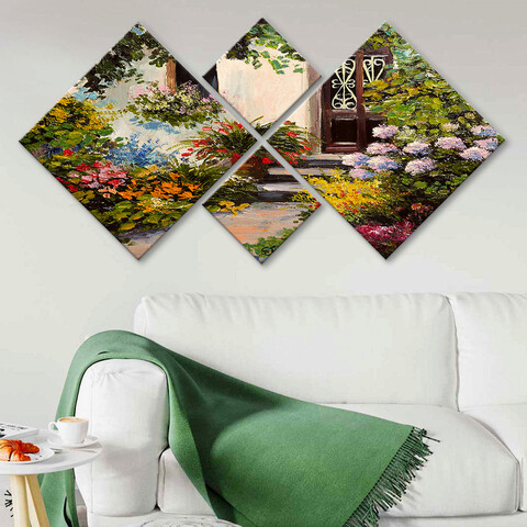 Set 4 tablouri decorative, 4mdf69246717, mdf, imprimat uv, multicolor