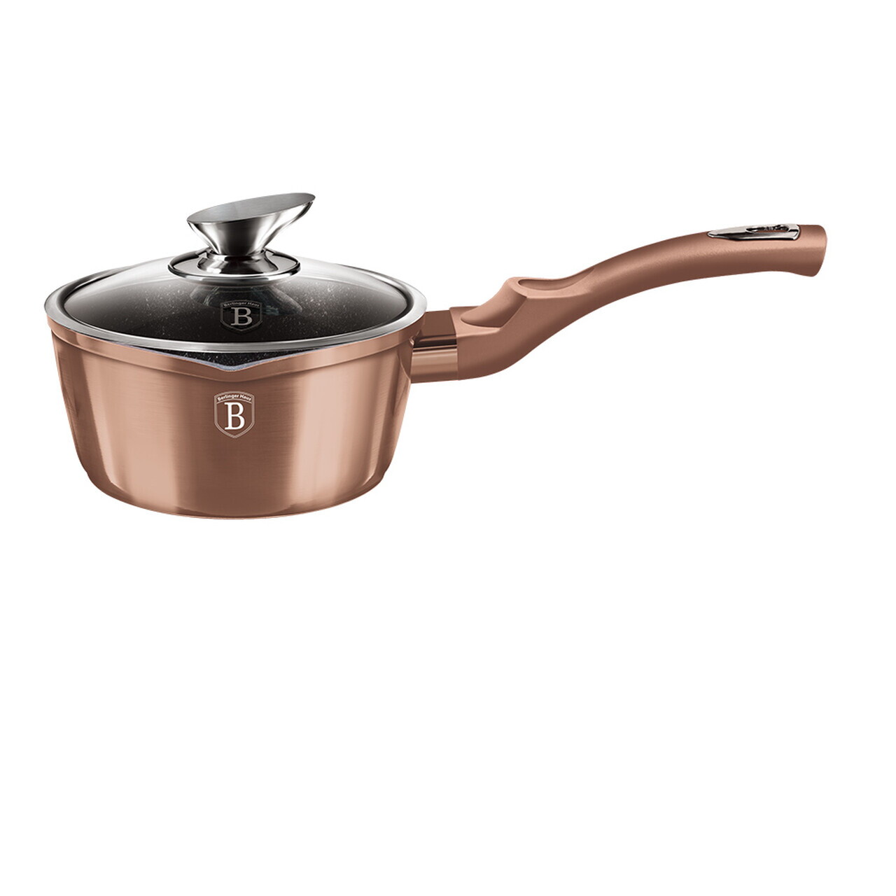 Cratita cu capac Berlinger Haus, Rose Gold, 16 cm, 1.2 L, aluminiu forjat, roz - imagine 5