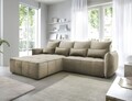 Coltar extensibil stanga 4 locuri ELTAP, LT-20NU, Campo, 265x196x88 cm, lemn/poliester, maro deschis