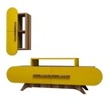 Comoda TV cu dulap Rose S, Hommy Craft, galben/maro