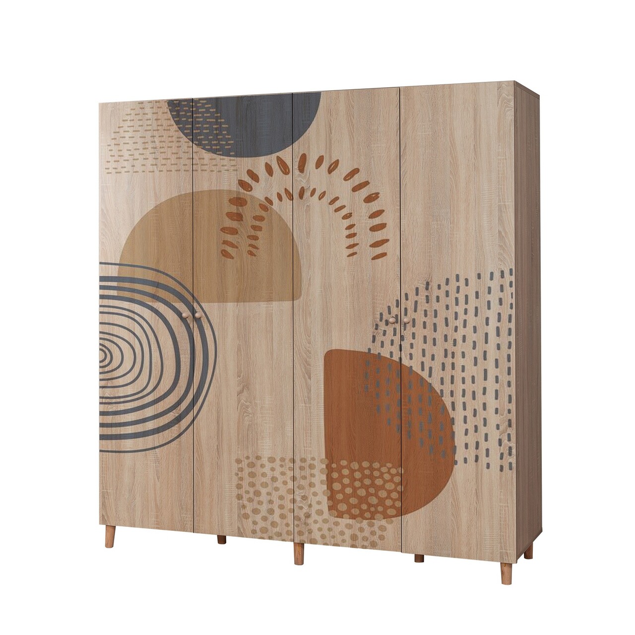Dulap pentru haine, Vella, Loni 4 -975, 180x192x52 cm, PAL, Sonomo - 2 | YEO