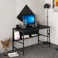 Birou, Minerva, Greta Matte 7041, 120x74x60 cm, PAL, Negru