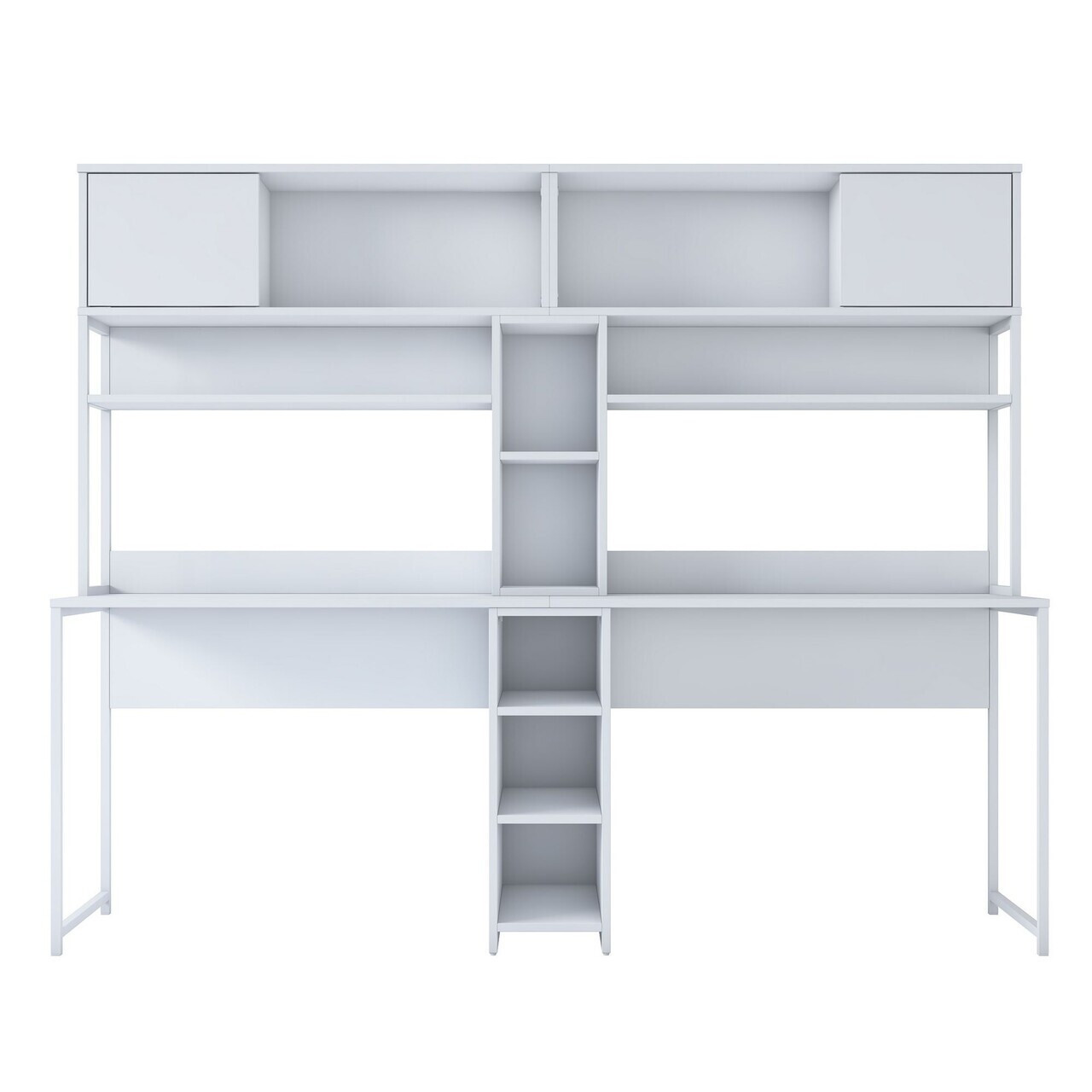 Birou, Hanah Home, HA129, 210x170.5x50 cm, PAL melaminat, Alb - view 9