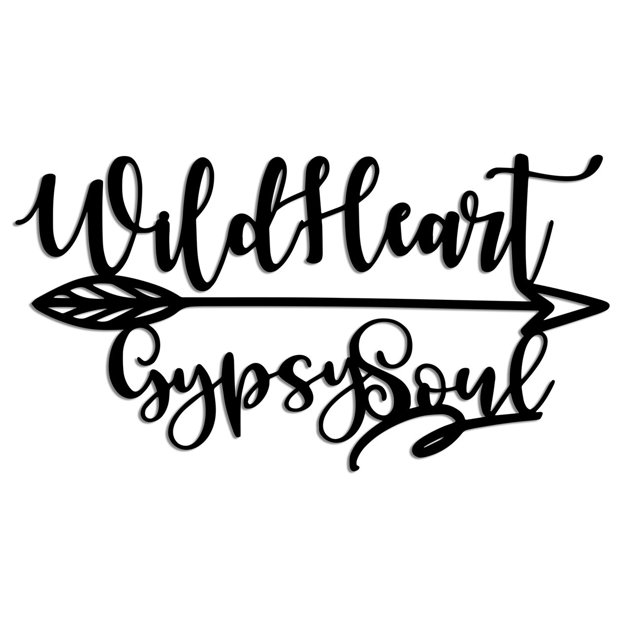 Decoratiune de perete, Wild Heart Gypsy Soul, Dimensiune: 60 x 32 cm , Negru — imaginea 5