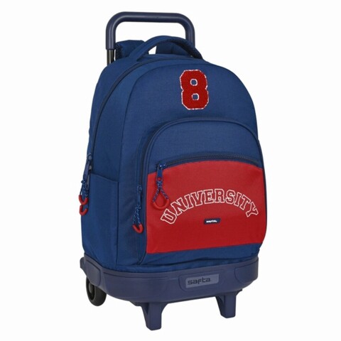Rucsac cu roti, Safta, University, 33 x 45 x 22 cm, poliester/polipropilena/otel, multicolor Ghiozdane & papetarie