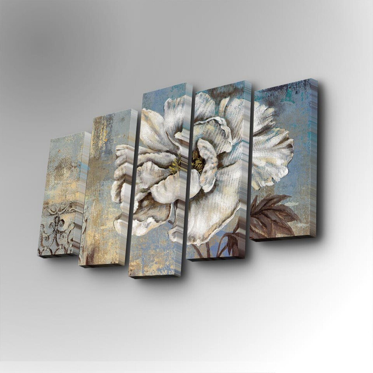Tablou decorativ, 5PUC-011, PÂNZĂ DIN PIELE ÎNTOARSĂ, Dimensiune: 14 x 50 cm (1 bucată), Multicolor