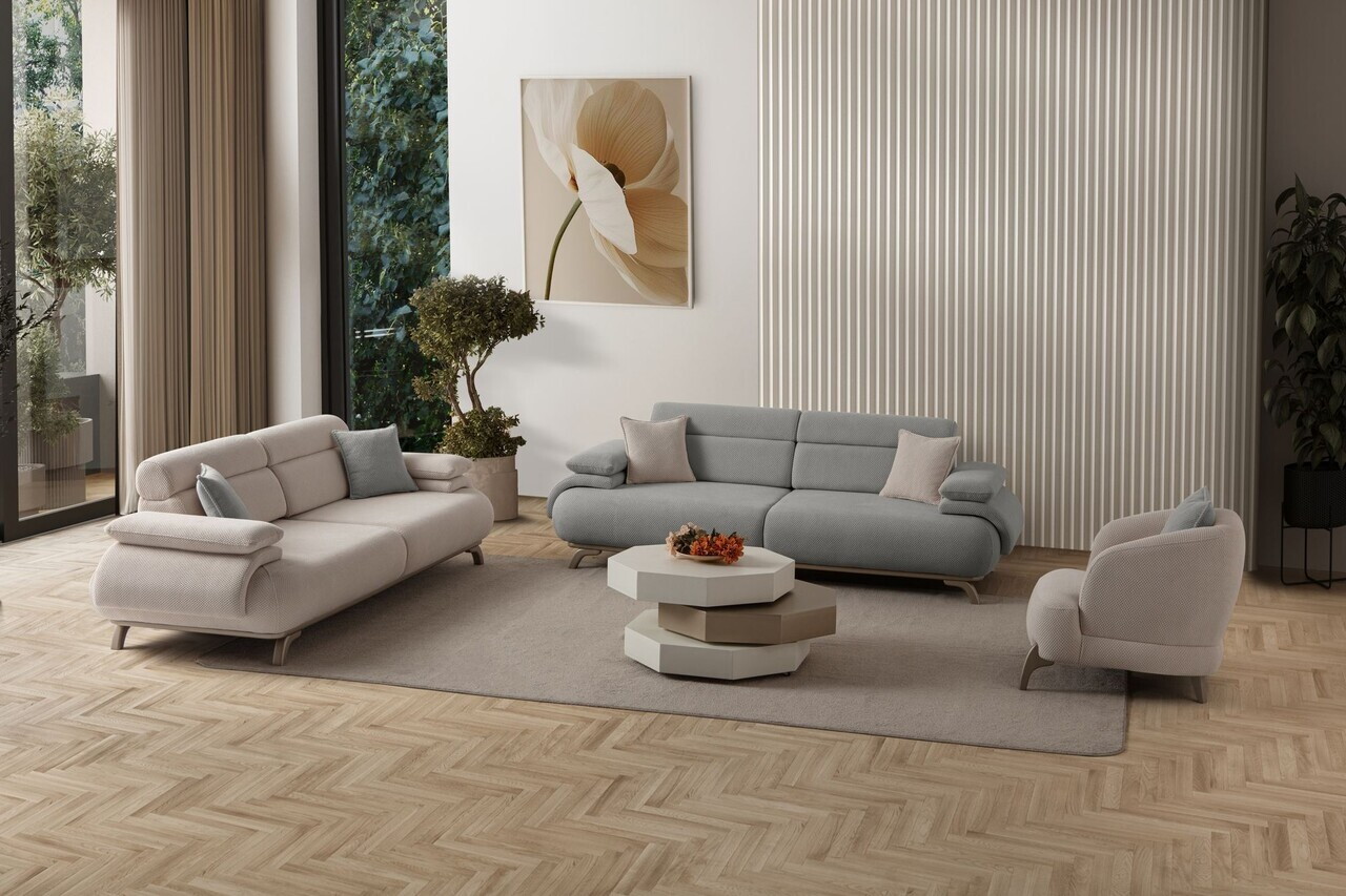 Canapea 3 locuri, Atelier del Sofa, 752EST1137, Lemn de carpen/PAL melaminat, Gri - view 7