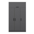 Dulap pentru haine, Minerva, Minar 3 Kapak 2 Çekmece 235, 135x235x52 cm, PAL, Antracit