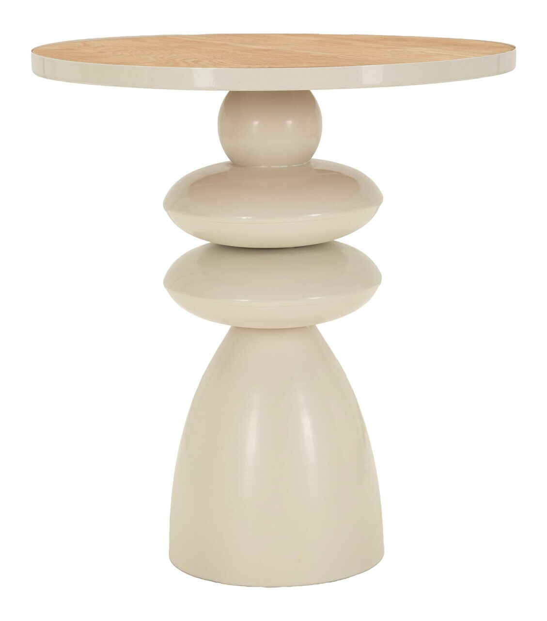 Masuta de cafea, Daphne, Mauro Ferretti, metal/MDF, 45.5x49 cm, crem — imaginea 2