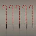 Set 5 decoratiuni luminoase Candy, H74 cm, sintetic, alb/rosu