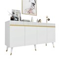 Set mobilier living, Olivia, Defne, PAL , Alb/Auriu