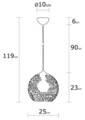 Lustra Seljuk, Maison in Design, Ø25 cm, 1 x E27, 100W, negru