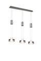 Lustra Franklin, TRIO, 85x14x150 cm, 9W, 3x SMD, aluminiu, argintiu mat