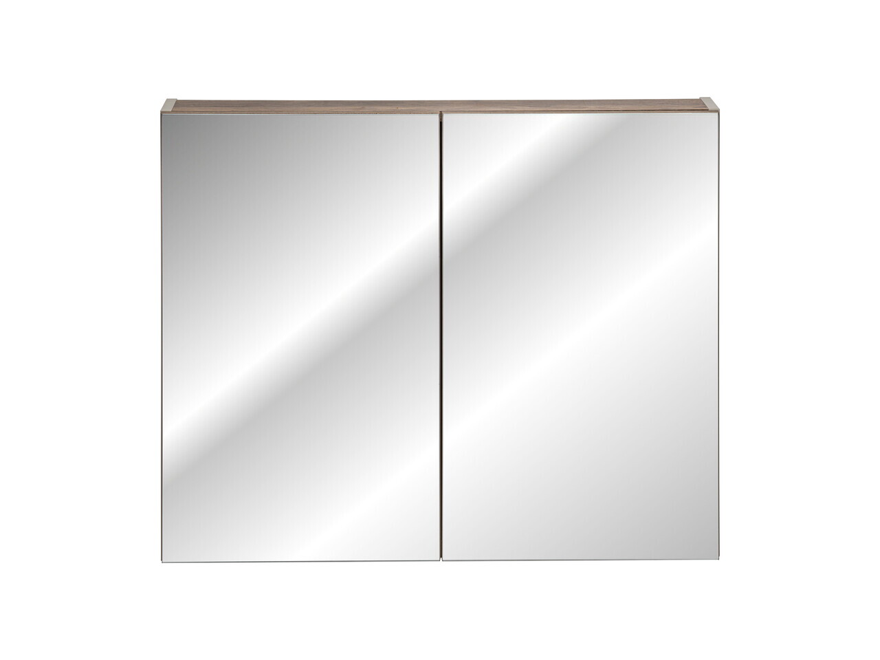 Cabinet cu oglinda si 2 usi, Santa Fe Taupe, Comad, 80x17x65 cm, PAL laminat, gri — imaginea 3