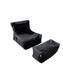 Set fotolii tip puf (2 piese), Pufito, 535PFT1216, Poliester, Negru