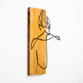 Decoratiune de perete, MA-295, 50% lemn/50% metal, Dimensiune: 58 x 36 cm, Nuc / Negru