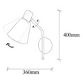 Aplica de perete, Sivani - MR-664, Alby, 14 x 36 x 40 cm, 1 x E27, 40W, negru