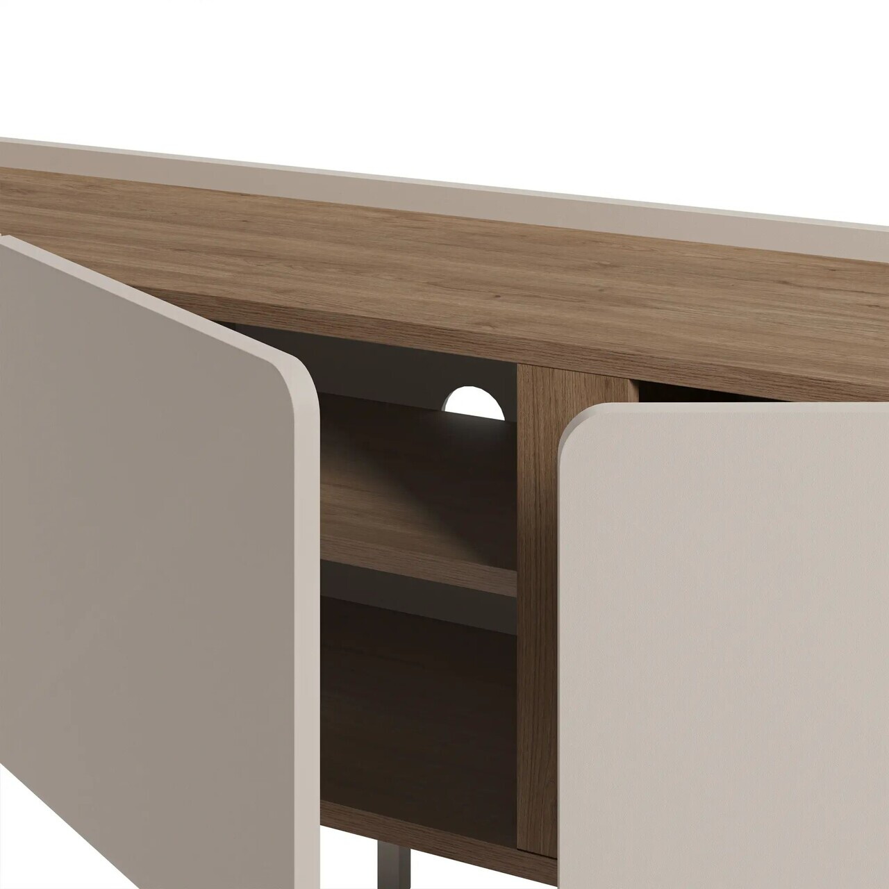 Comoda TV, Hanah Home, Lucile, 140x53.9x35.5 cm, PAL, Santstone / Stejar Sepet — imaginea 4