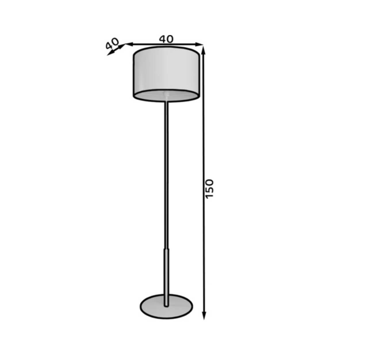 Lampadar ELTAP, Vespillo, 40x150 cm, 1xE27, 15W, otel/PVC, alb