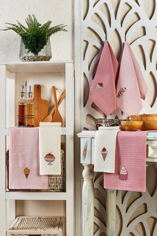 Set prosoape de bucatarie, Eponj Home, Ice Cream, Bumbac, Multicolor