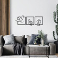 Decoratiune de perete, Bonita, metal, 44 x 51 cm, negru